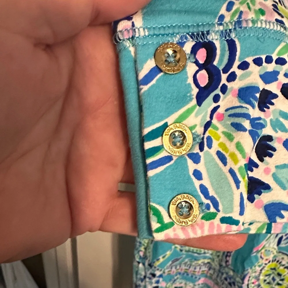 Lilly Pulitzer Turquoise Floral Print Midi Dress - Picture 3 of 9